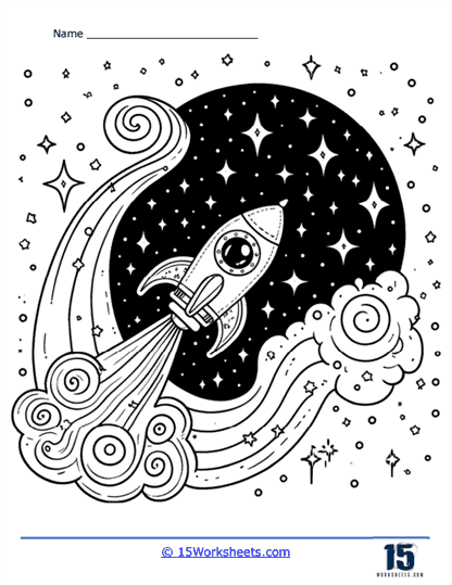Space Journey Coloring Page