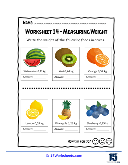 Fruity Figures Worksheet
