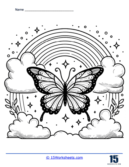Chase the Rainbow Coloring Page