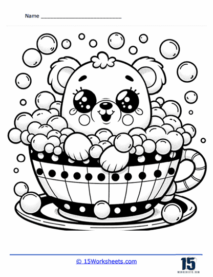 Bubble Bath Coloring Page