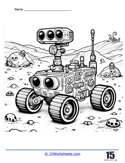 Mars Rover Coloring Page