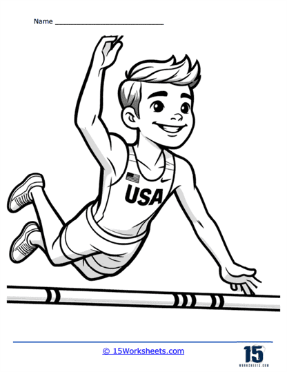 High Jump Coloring Page