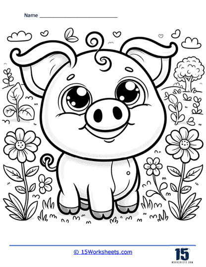 Happy Piglet Coloring Page