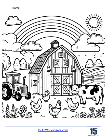 Farm Day Coloring Page