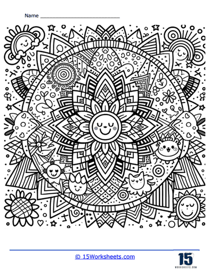 Joyful Features Coloring Page