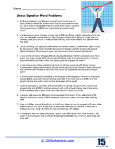 Linear Equation Word Problems Worksheets - 15 Worksheets.com
