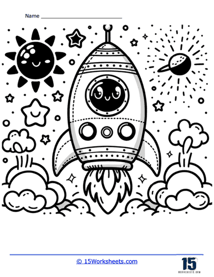 Space Adventure Coloring Page