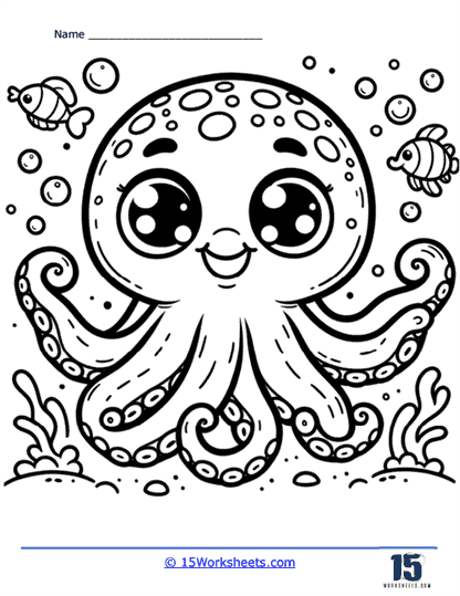 Friendly Octopus Coloring Page
