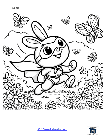 Brave Bunny Coloring Page