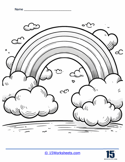 Rainbow Sky Coloring Page