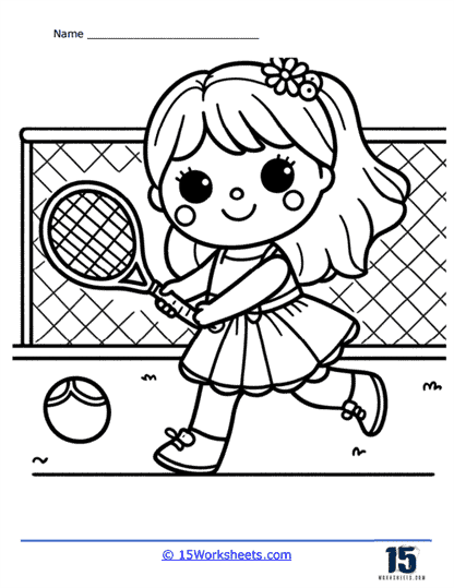 Tennis Match Coloring Page