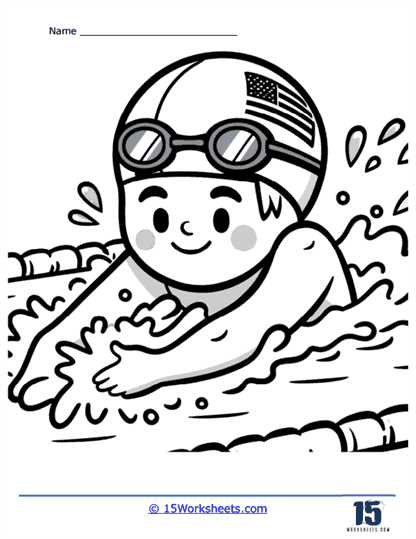 Swimmer Coloring Page