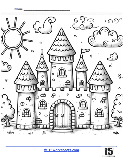 Magic Castle Coloring Page