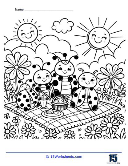 Sunny Picnic Coloring Page