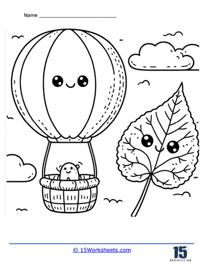 Balloon Adventure Coloring Page