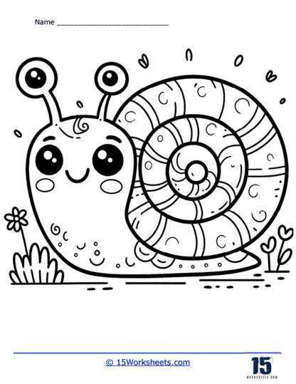 Smiling Snail Coloring Page
