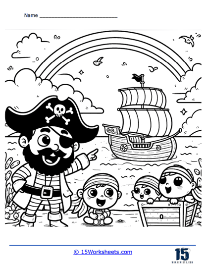 Pirate Adventure Coloring Page