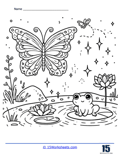 On the Pond Coloring Page
