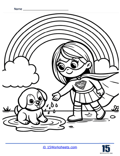 Kind Hero Coloring Page