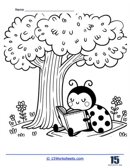 Reading Time Coloring Page