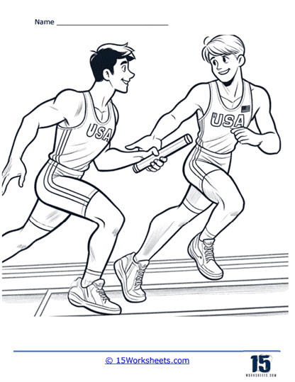 Relay Race Coloring Page