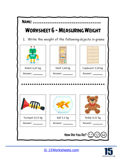 Toybox Weights Worksheet