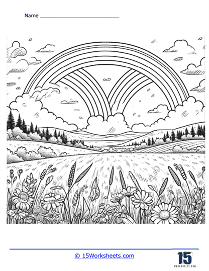 Peaceful Meadow Coloring Page