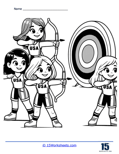 Archery Team Coloring Page