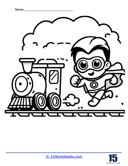 Train Hero Coloring Page