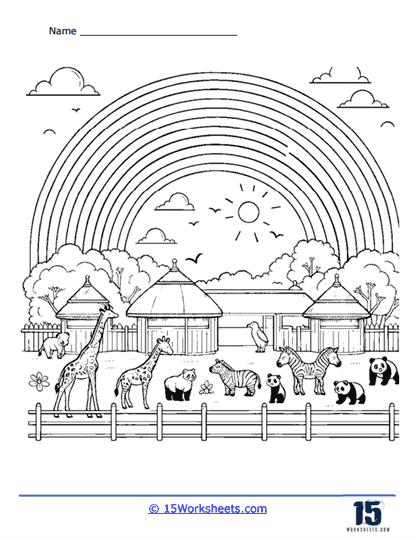Zoo Visit Coloring Page