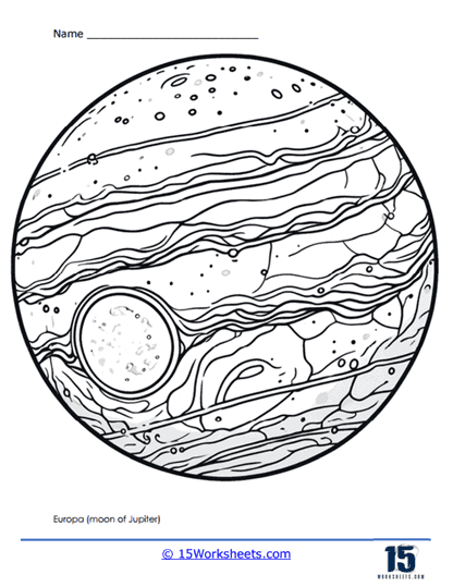 Europa (moon of Jupiter) Coloring Page