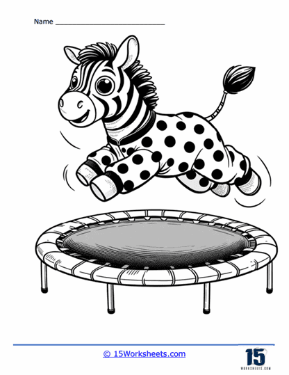 Bouncing Zebra Coloring Page