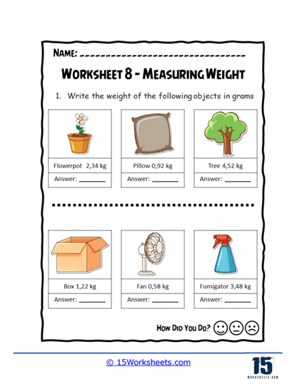Weigh to Go! Worksheet