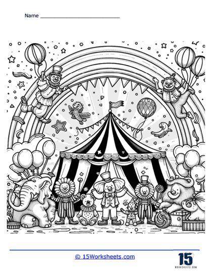 Circus Fun Coloring Page
