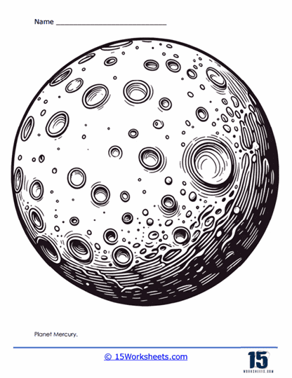 Planet Mercury Coloring Page