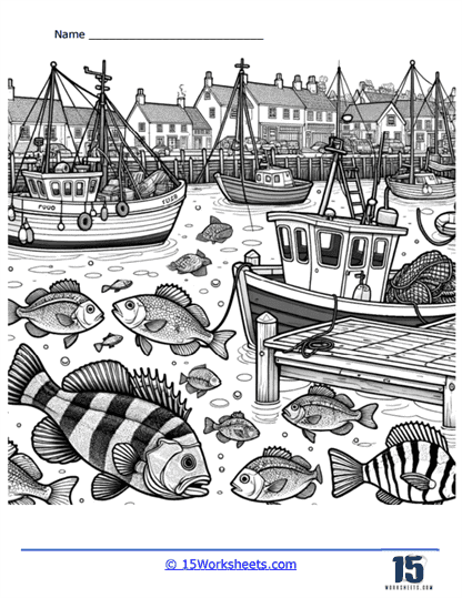 The Harbor Coloring Page