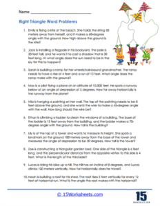 Right Triangle Word Problems Worksheets - 15 Worksheets.com