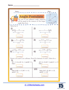 Angle Postulate Worksheets - 15 Worksheets.com