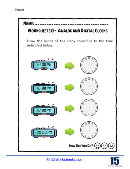 Clock Conversion Quest Worksheet