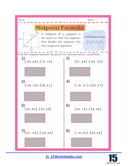 Midpoint Mysteries Worksheet