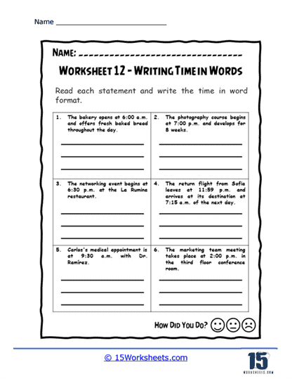 Minute Magic Worksheet