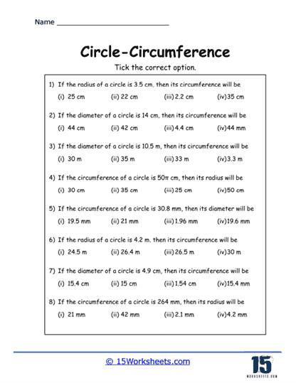 Circle Quest Worksheet