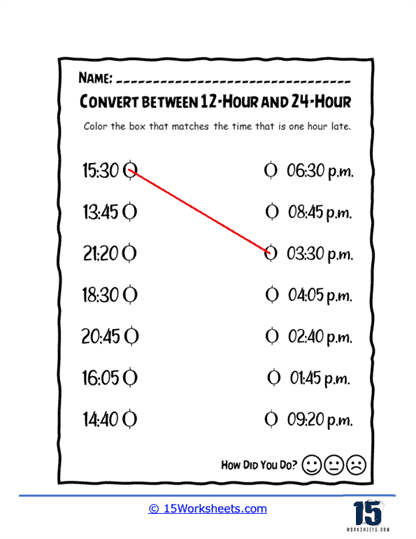 Time Switch Spectacular Worksheet