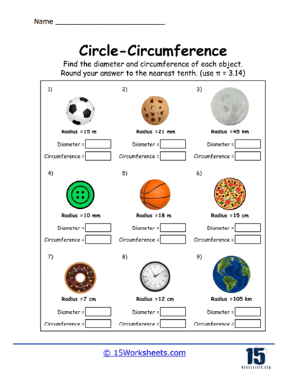 Circumference Worksheets