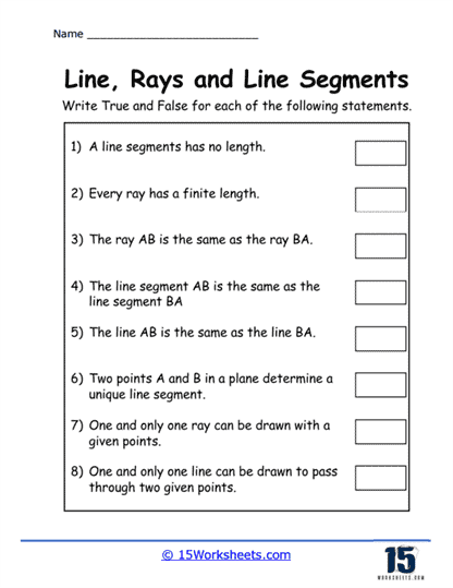 Geometry Truths Worksheet