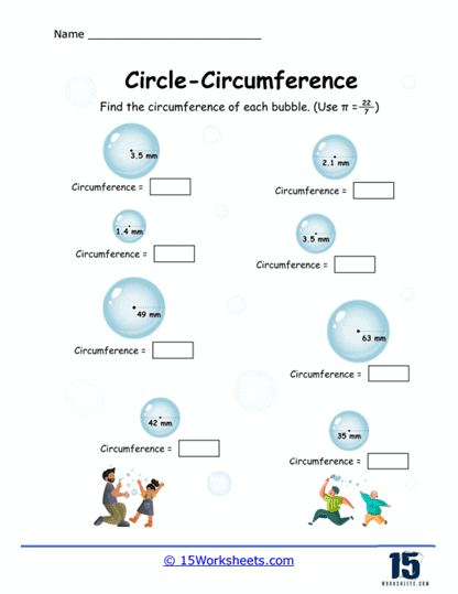 Pi Bubbles Worksheet