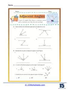 Adjacent Angles Worksheets - 15 Worksheets.com