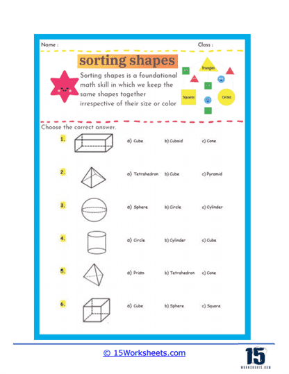 Shape Sorter Worksheet