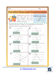 Parallel Lines and Transversals Worksheets - 15 Worksheets.com
