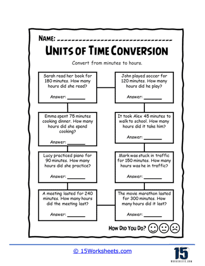 Calendar Calculations Worksheet